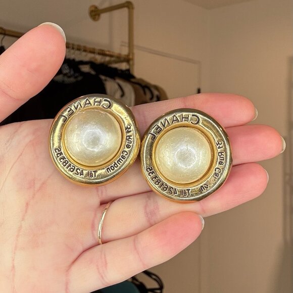 Chanel Faux Pearl Earrings - Picture 5 of 5